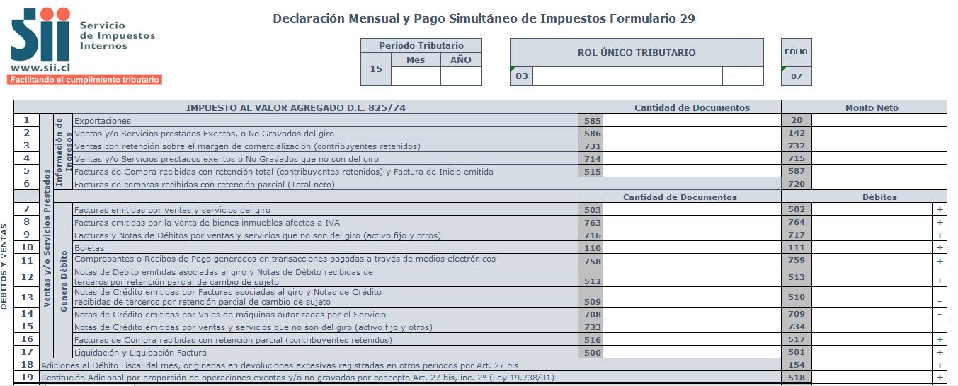 Formulario 29 En Excel actualizado Enero 2025