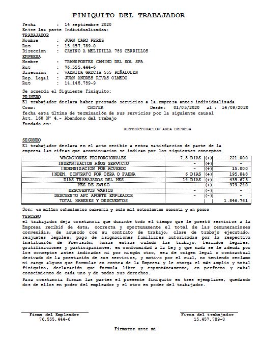 Gestión Finiquito - Imagen 2